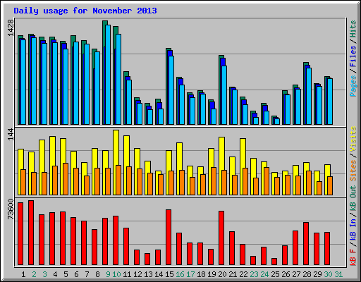 Daily usage for November 2013