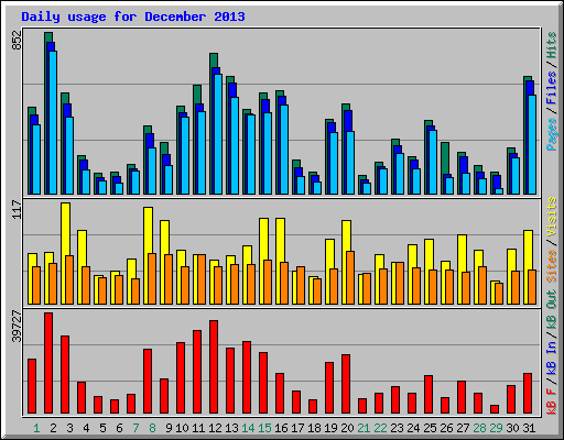 Daily usage for December 2013