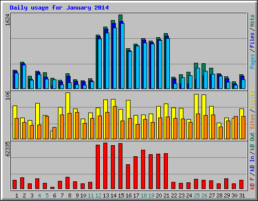 Daily usage for January 2014
