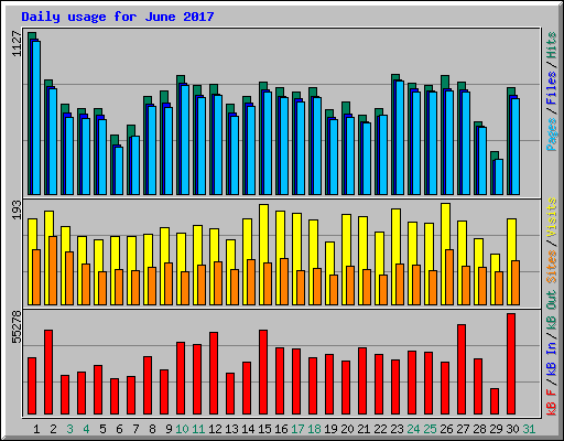 Daily usage for June 2017