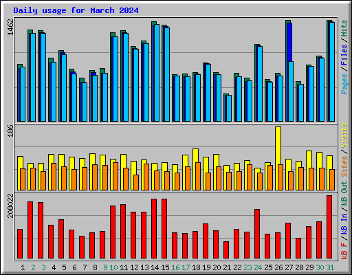 Daily usage for March 2024