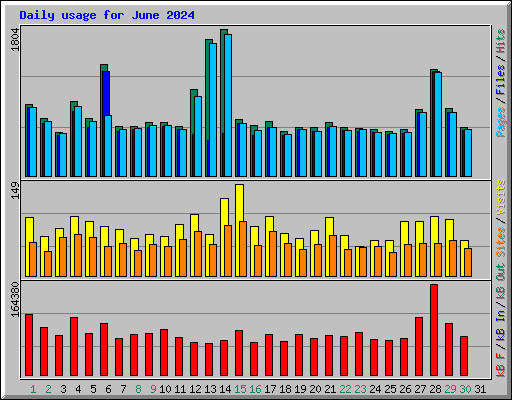 Daily usage for June 2024