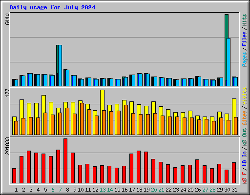 Daily usage for July 2024