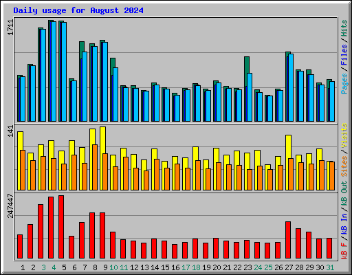 Daily usage for August 2024