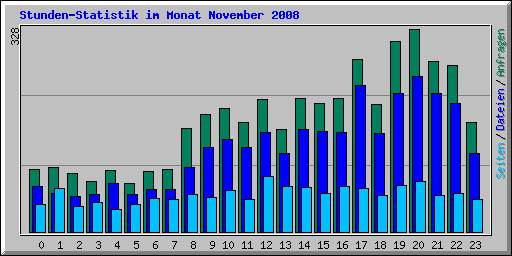 Stunden-Statistik im Monat November 2008