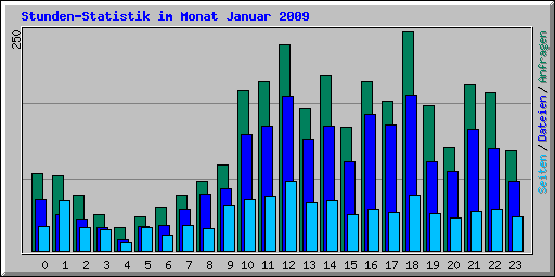 Stunden-Statistik im Monat Januar 2009