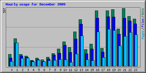 Hourly usage for December 2009