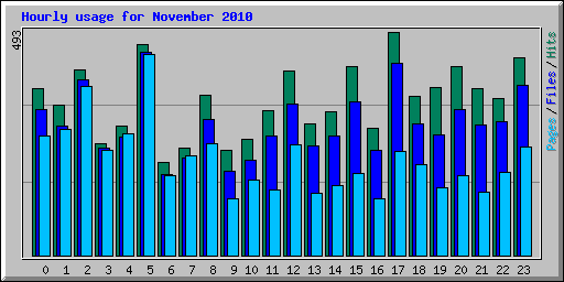 Hourly usage for November 2010