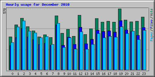 Hourly usage for December 2010
