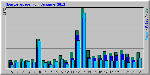Hourly usage for January 2012