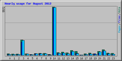 Hourly usage for August 2012