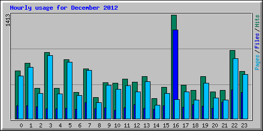 Hourly usage for December 2012