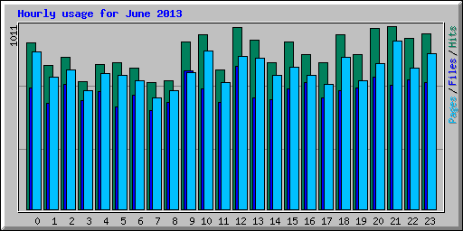 Hourly usage for June 2013