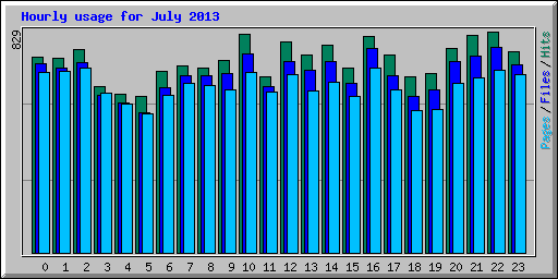 Hourly usage for July 2013
