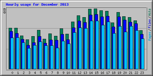 Hourly usage for December 2013