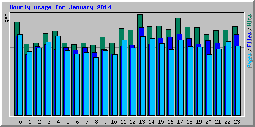 Hourly usage for January 2014