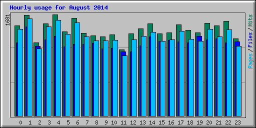 Hourly usage for August 2014