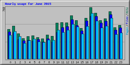 Hourly usage for June 2015