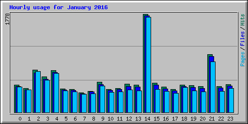 Hourly usage for January 2016