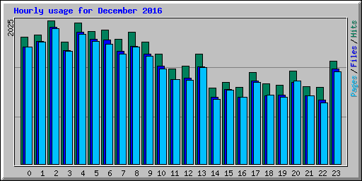 Hourly usage for December 2016
