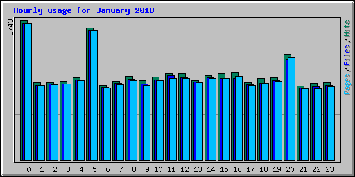 Hourly usage for January 2018