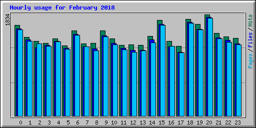 Hourly usage for February 2018