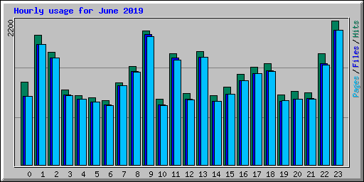 Hourly usage for June 2019