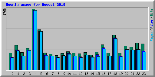 Hourly usage for August 2019