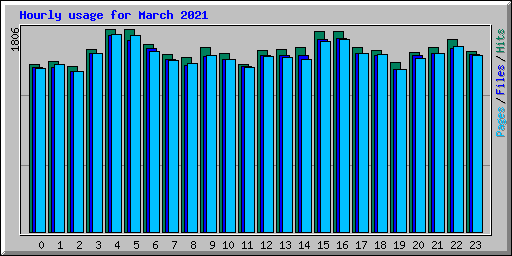 Hourly usage for March 2021