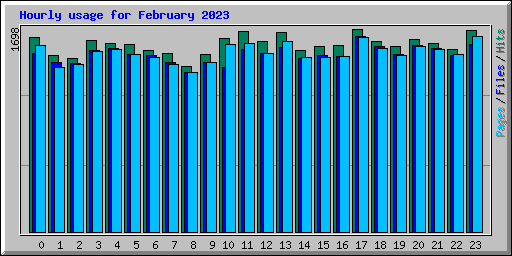 Hourly usage for February 2023