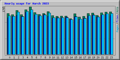 Hourly usage for March 2023