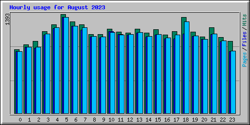 Hourly usage for August 2023