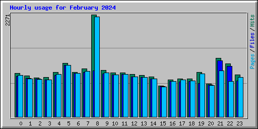 Hourly usage for February 2024