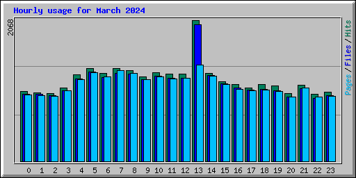 Hourly usage for March 2024